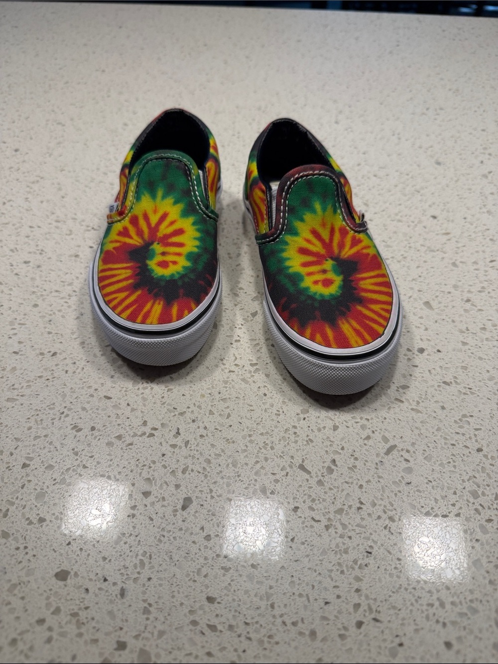 Vans Classic Slip-On Tie Dye Rastafari Kids Sneakers Size 10.5